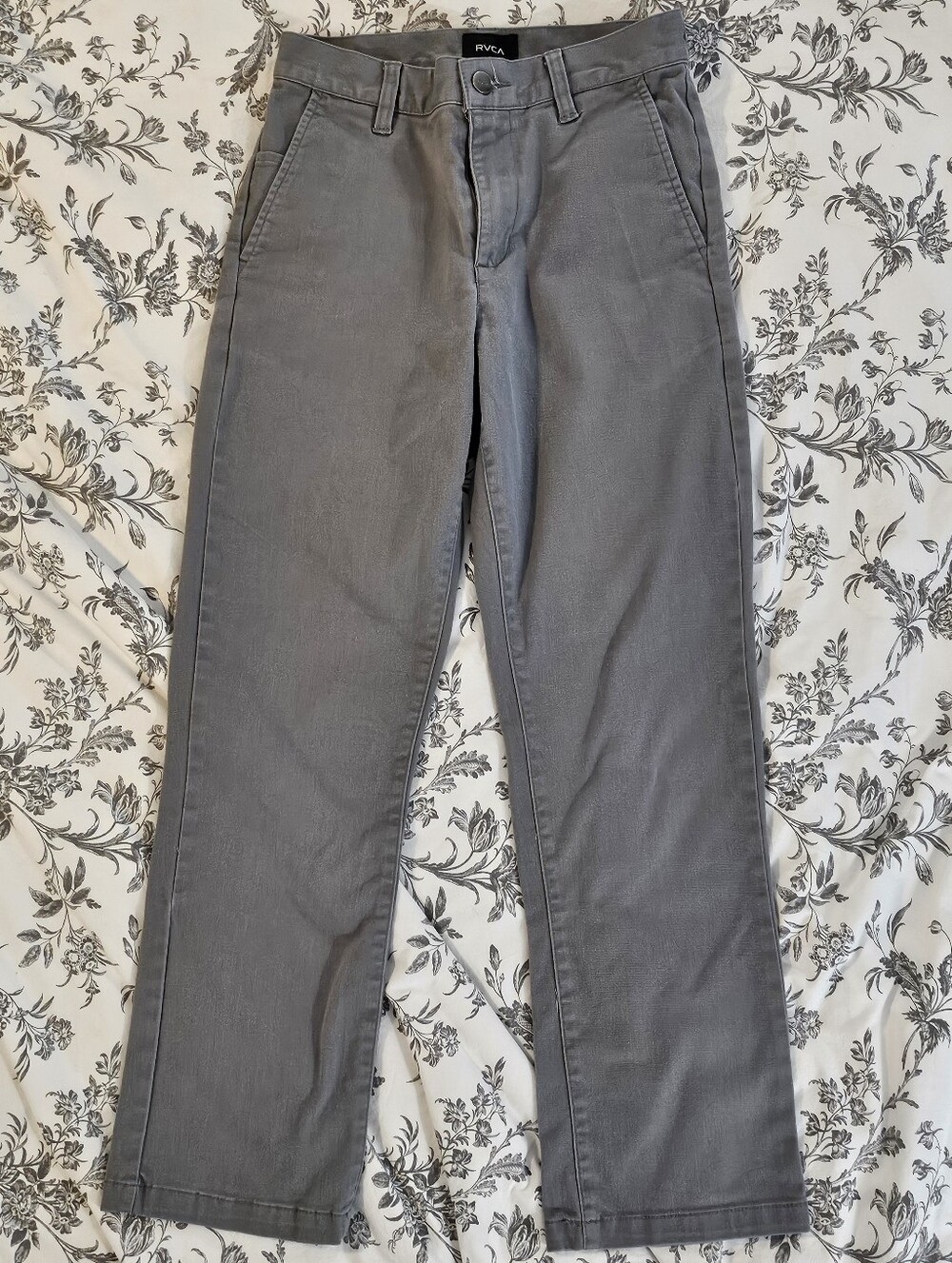 RVCA Boy's Gray Straight Chino Pants